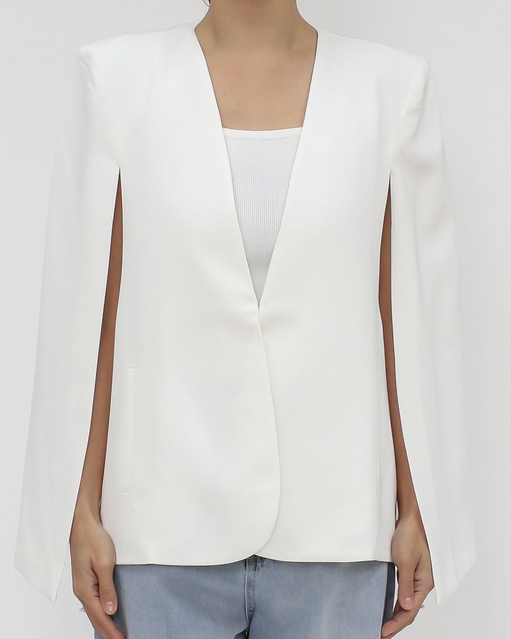 ivory blazer cape jacket *pre-order*