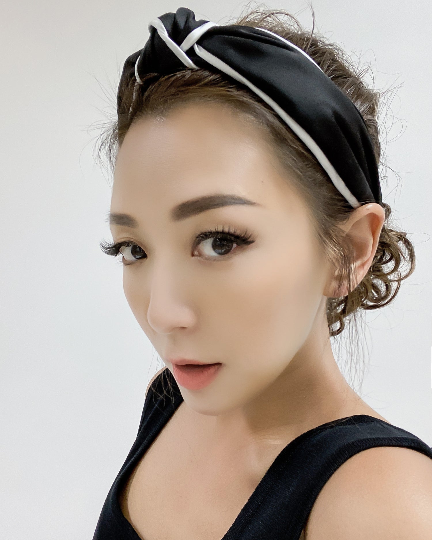 black with white trim knot headband *pre-order*