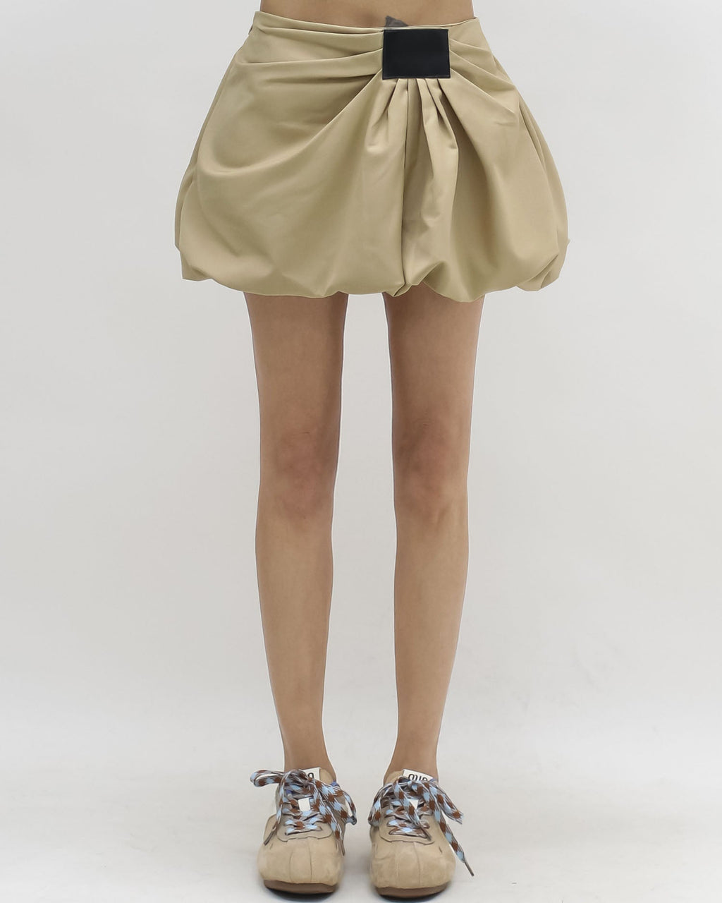 beige puff mini skort *pre-order*