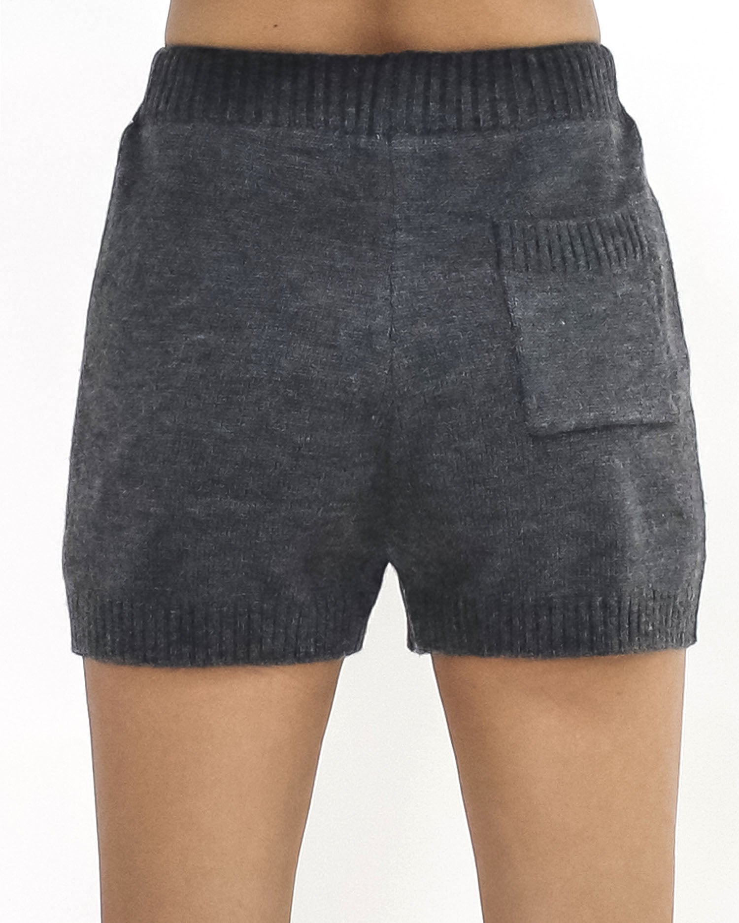 grey collar V neck & shorts knitted set *pre-order*