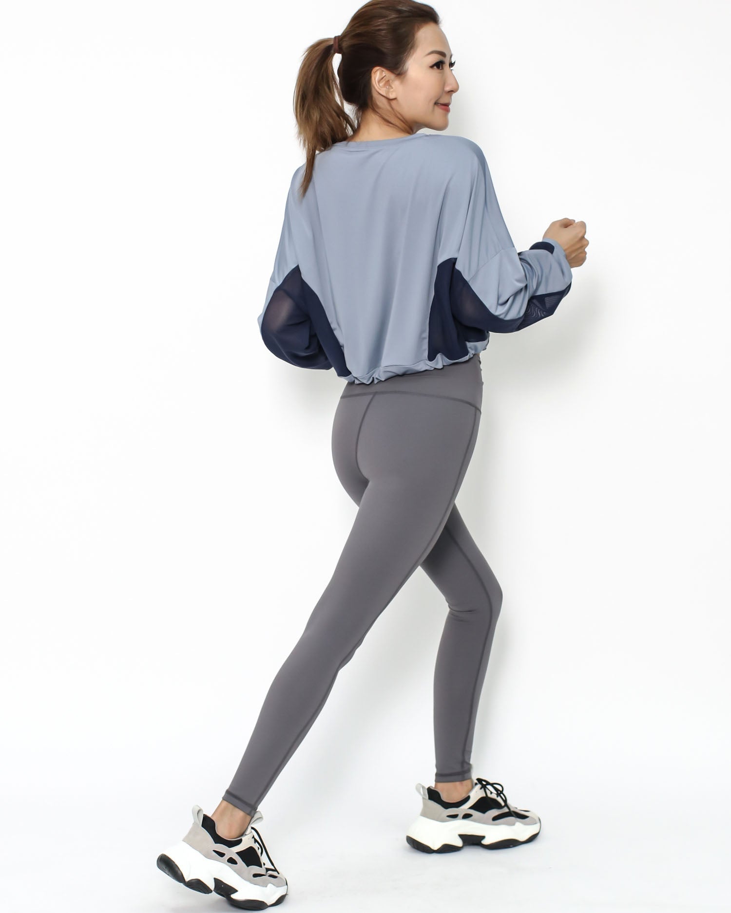 blue & navy cropped sports top *pre-order*