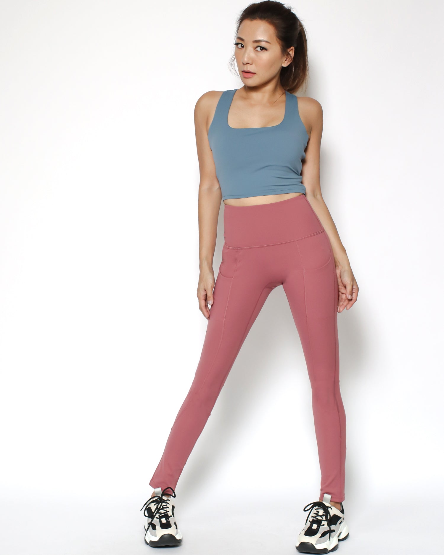 blue strappy sports longline bra *pre-order*