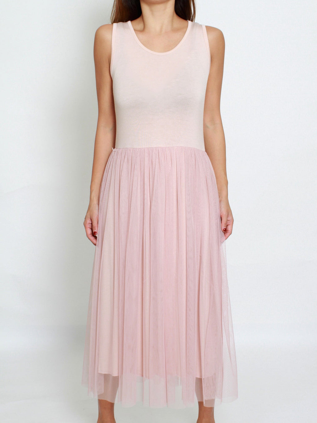 pink mesh layers longline slip dress *pre-order*