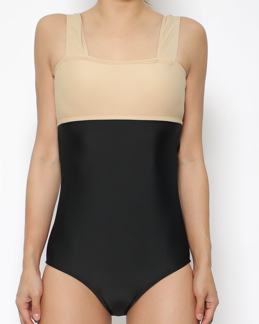 black & beige one piece swimsuit *pre-order*