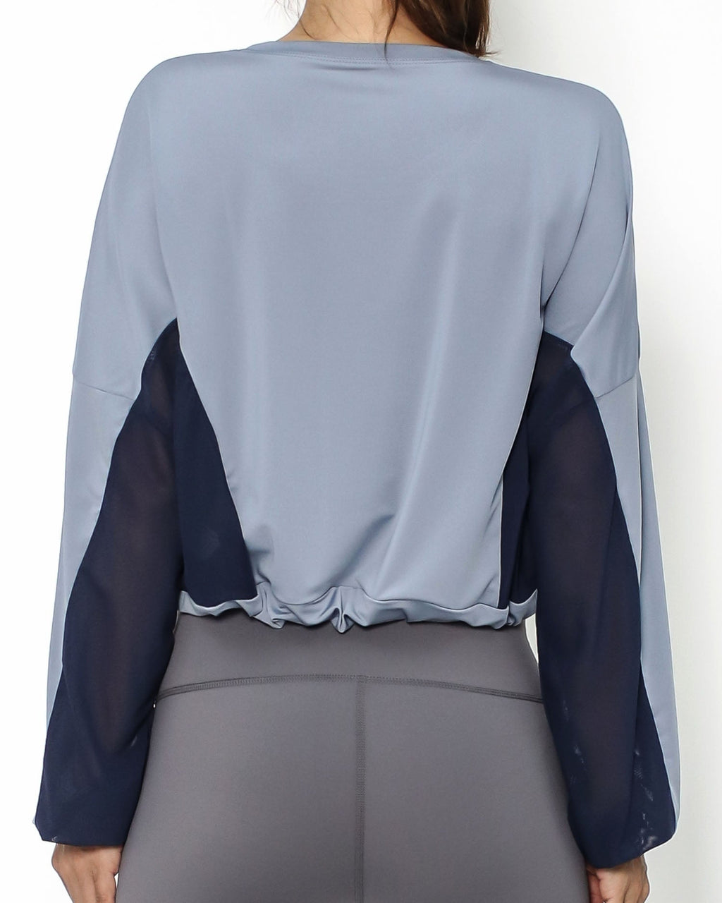 blue & navy cropped sports top *pre-order*