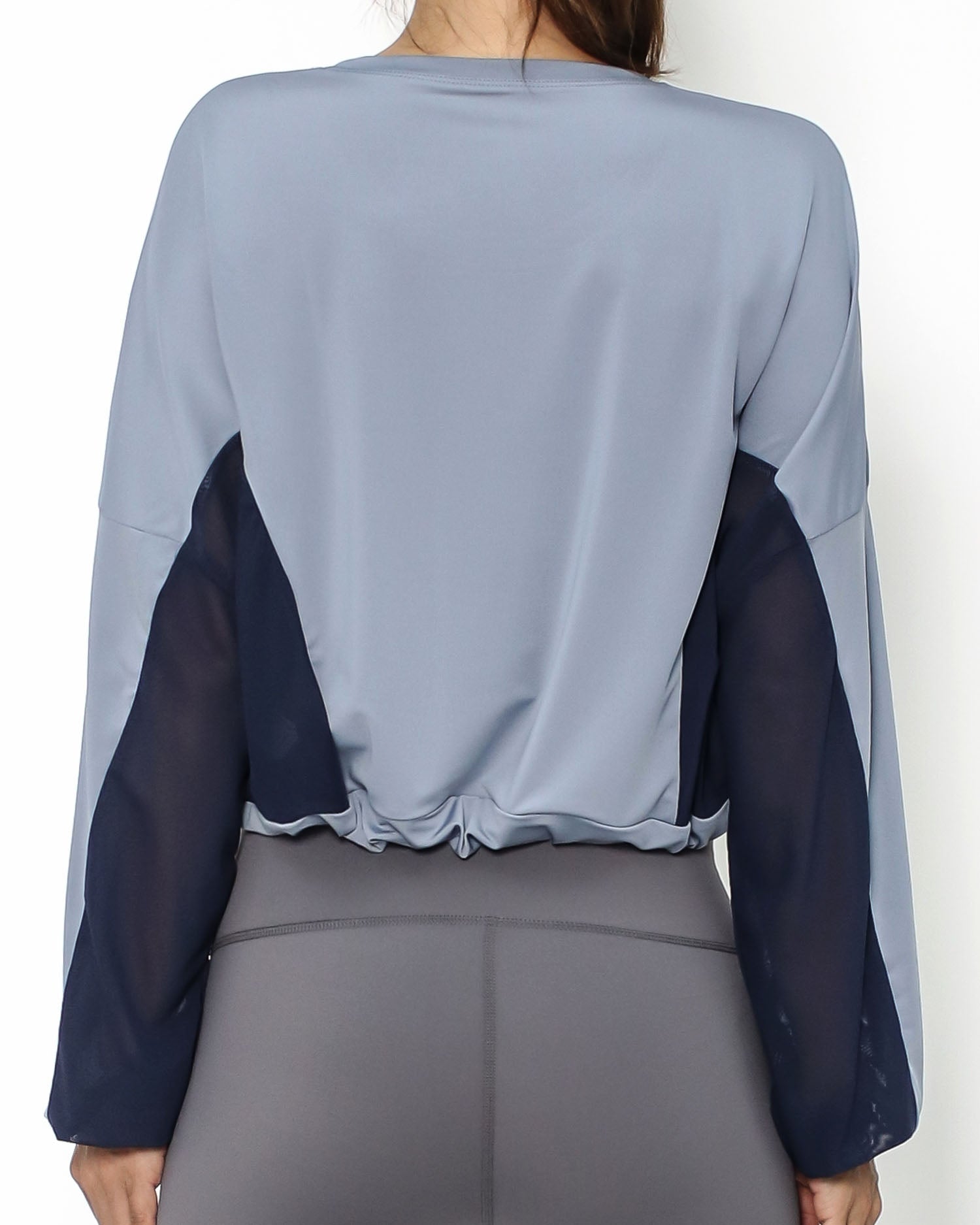 blue & navy cropped sports top *pre-order*