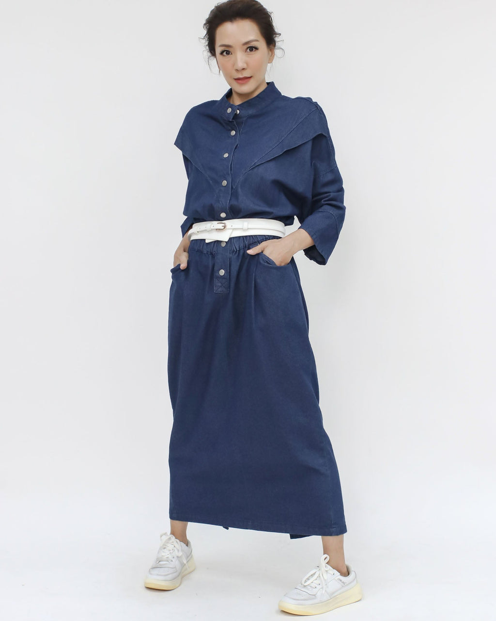 ivory buckle front PU leather belt *pre-order*