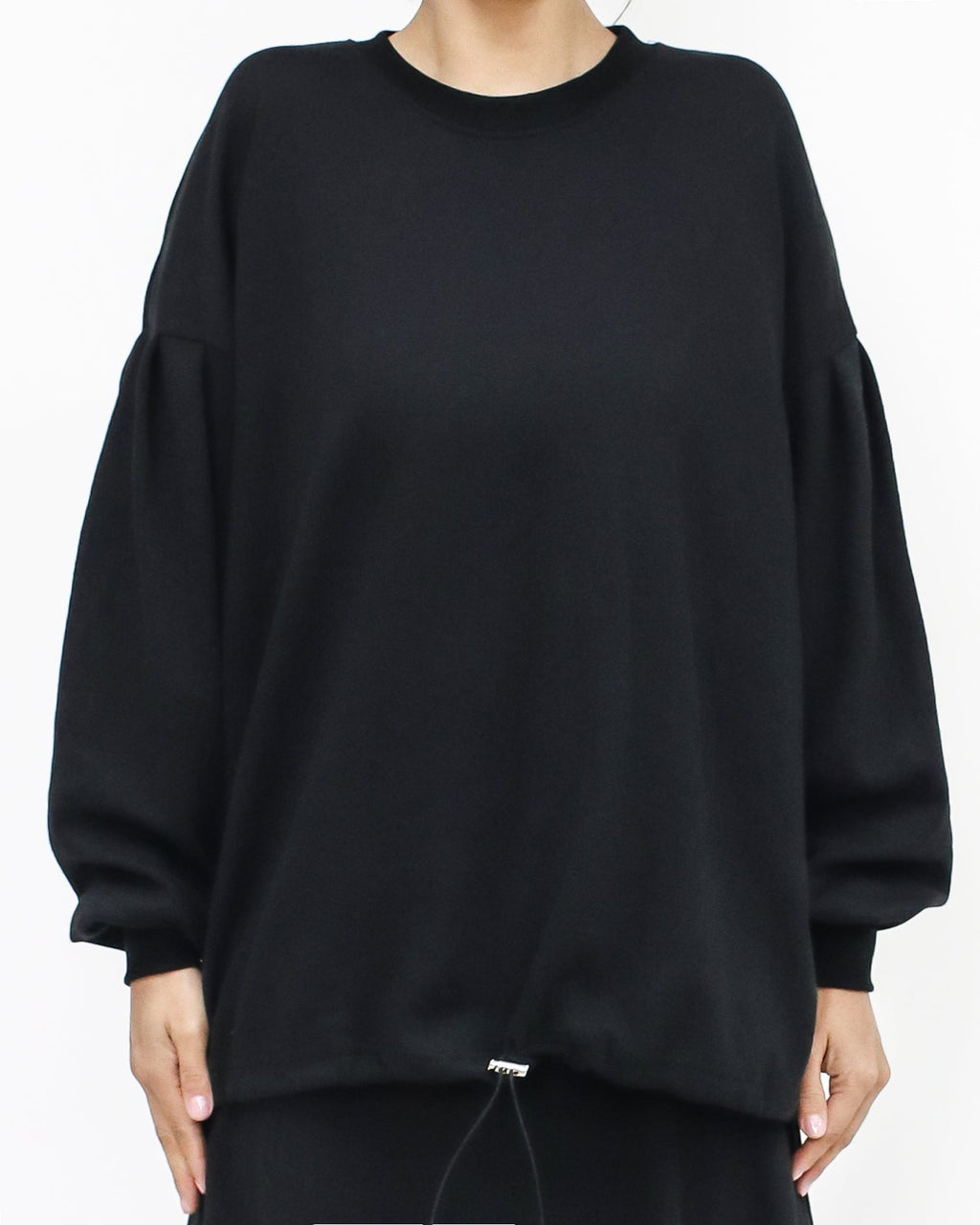 black drawstring sweatshirt & skirt set *pre-order*