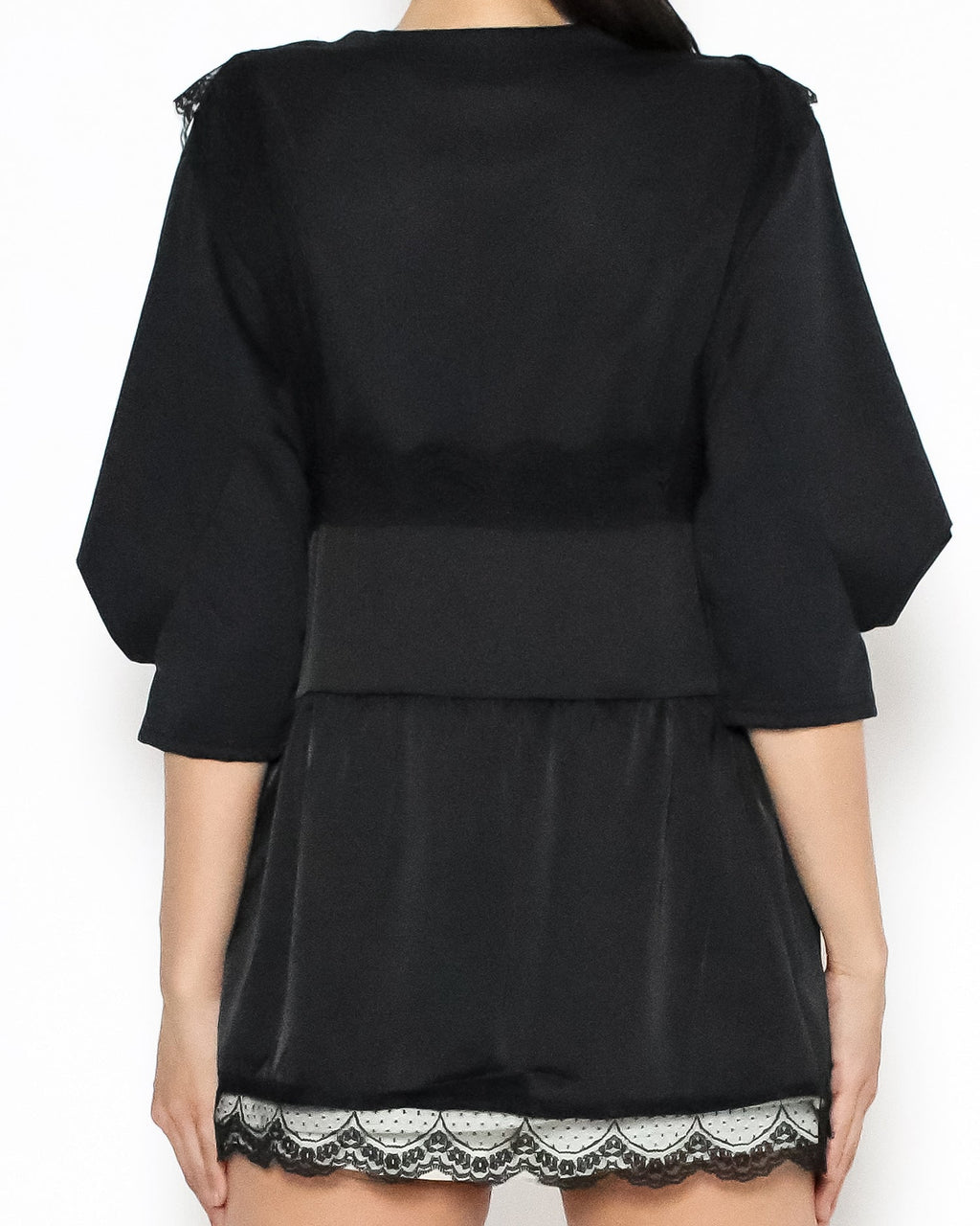 black tee w/ slinky vest set