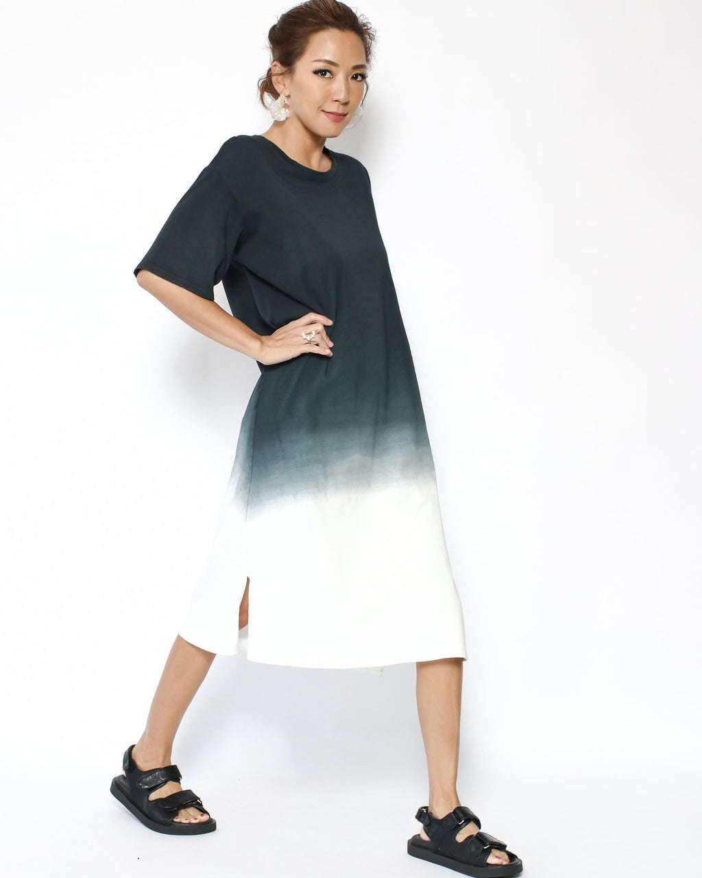 ink ombre midi length tee dress *pre-order*