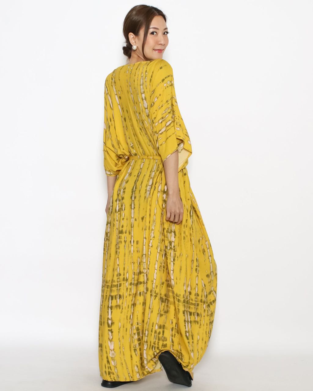 yellow printed slinky cover-up kimono *pre-order*