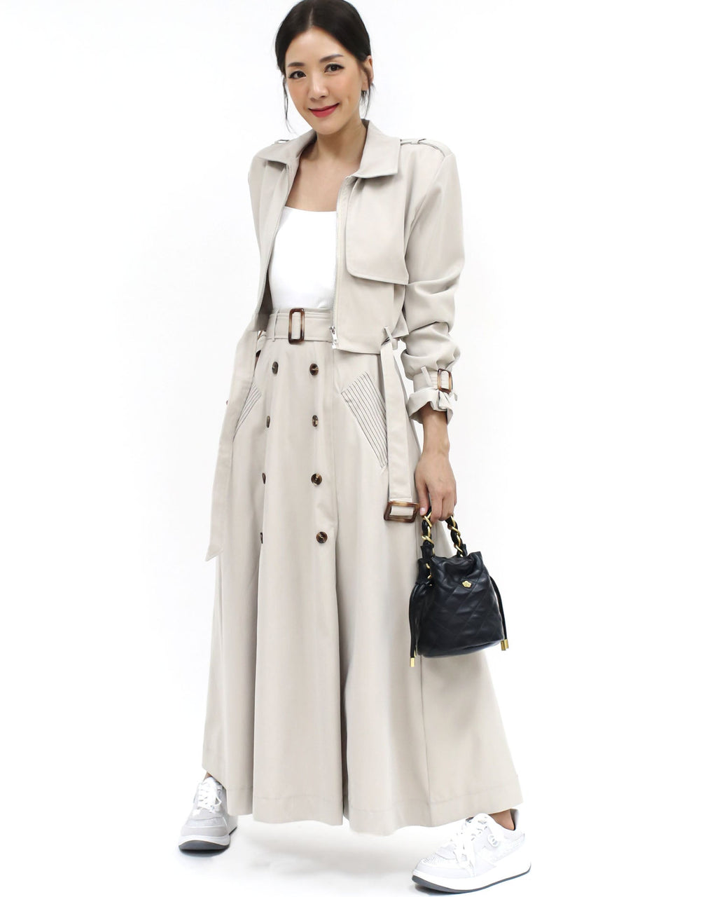 ivory cropped jacket & flare skirt set *pre-order *pre-order*
