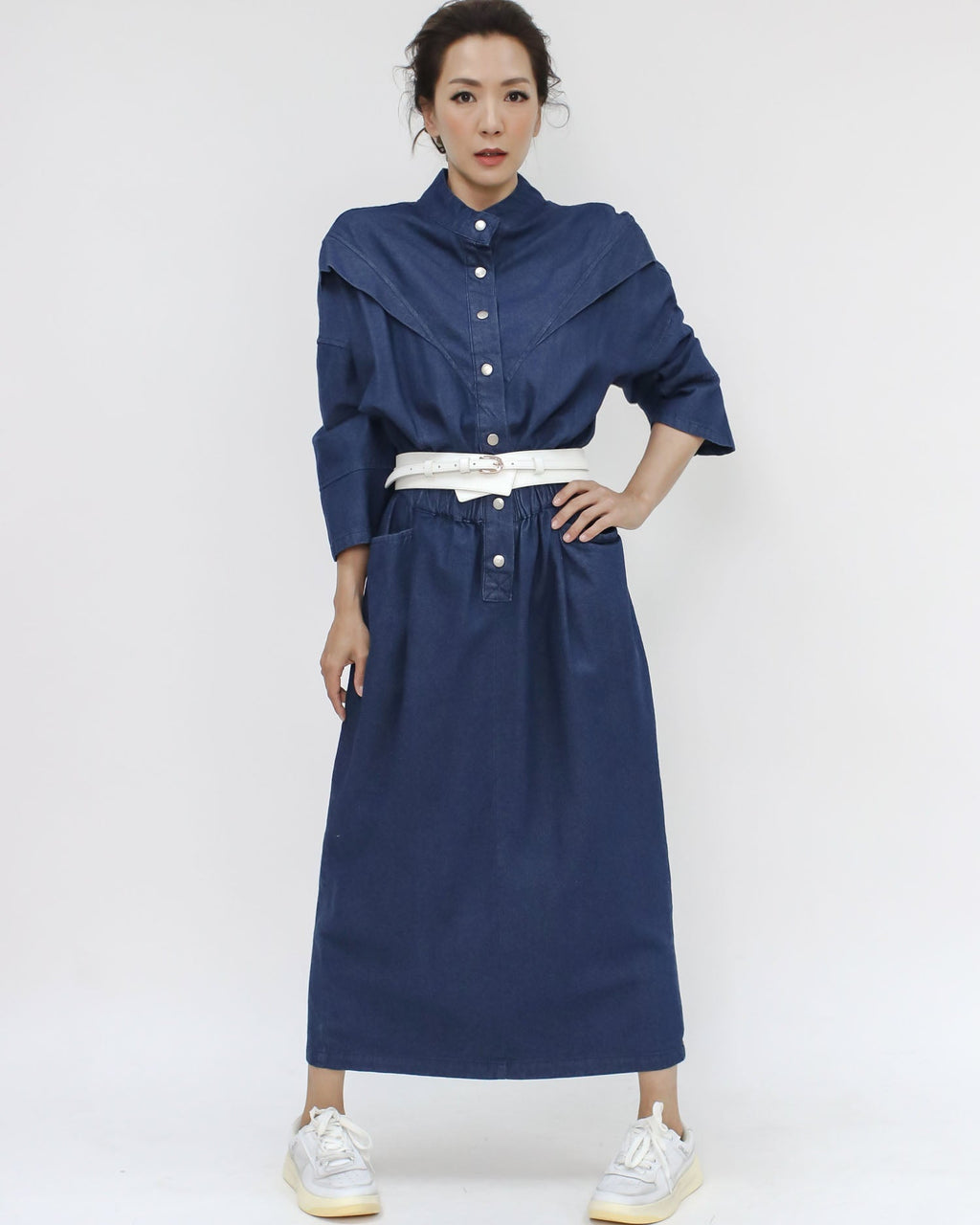 ivory buckle front PU leather belt *pre-order*