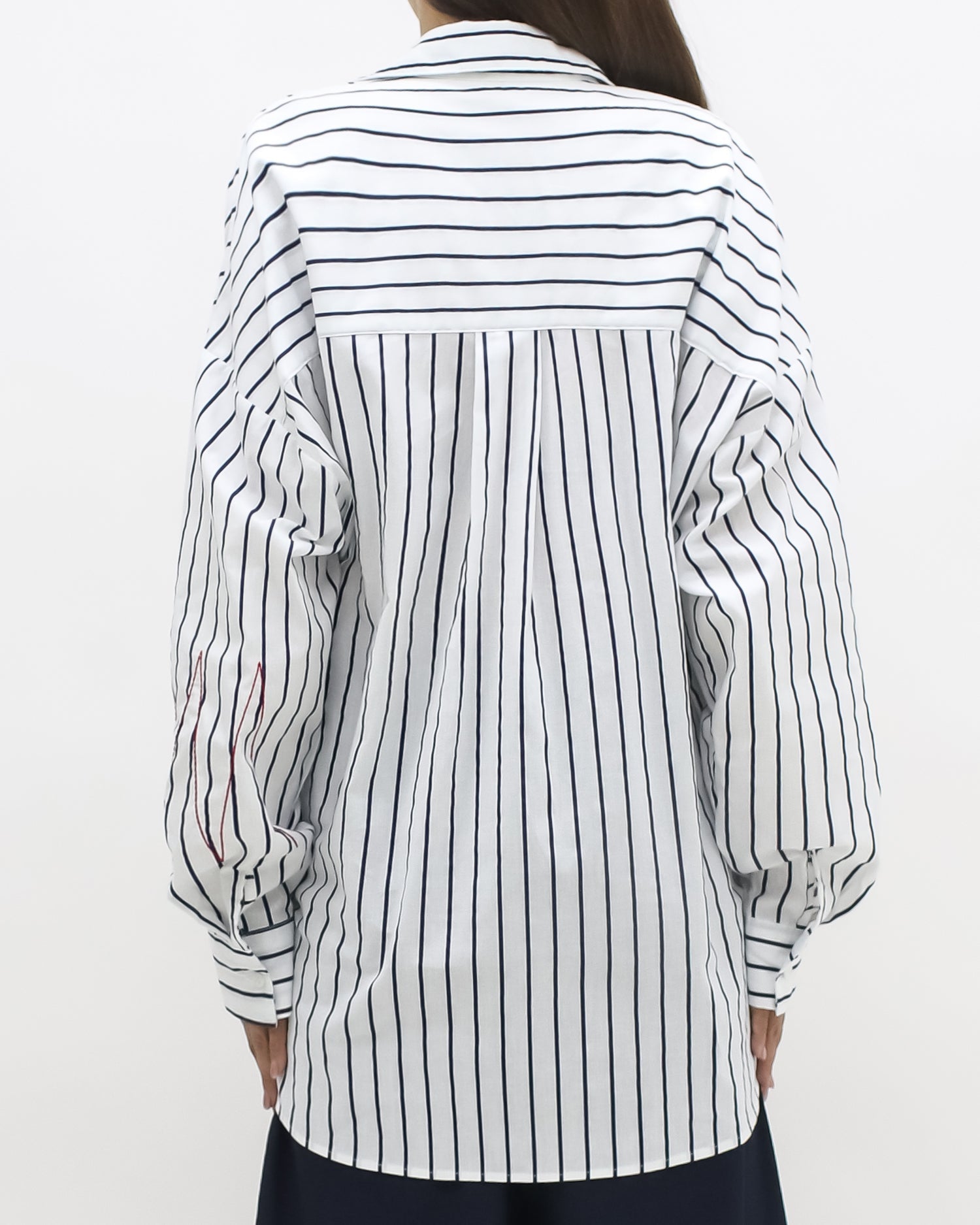 ivory & navy stripes w/ embroidered front shirt *pre-order*