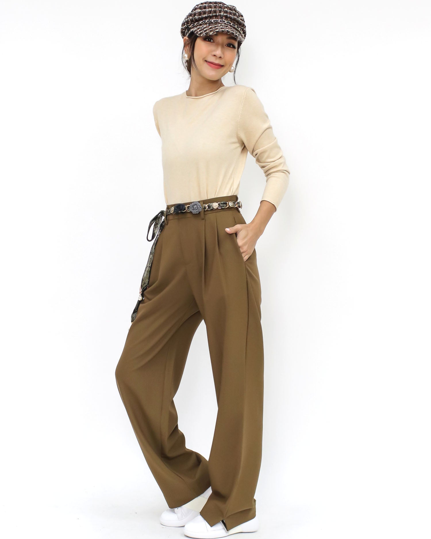 fabric flowers gold chain tie-up belt *pre-order*