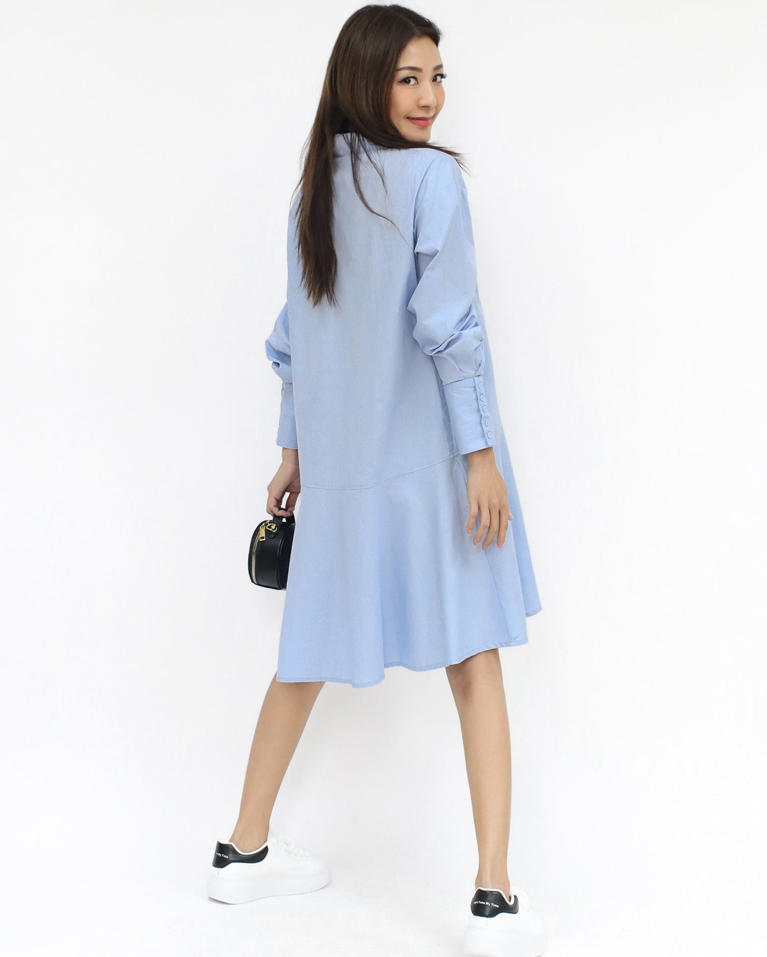 blue flare shirt dress *pre-order*