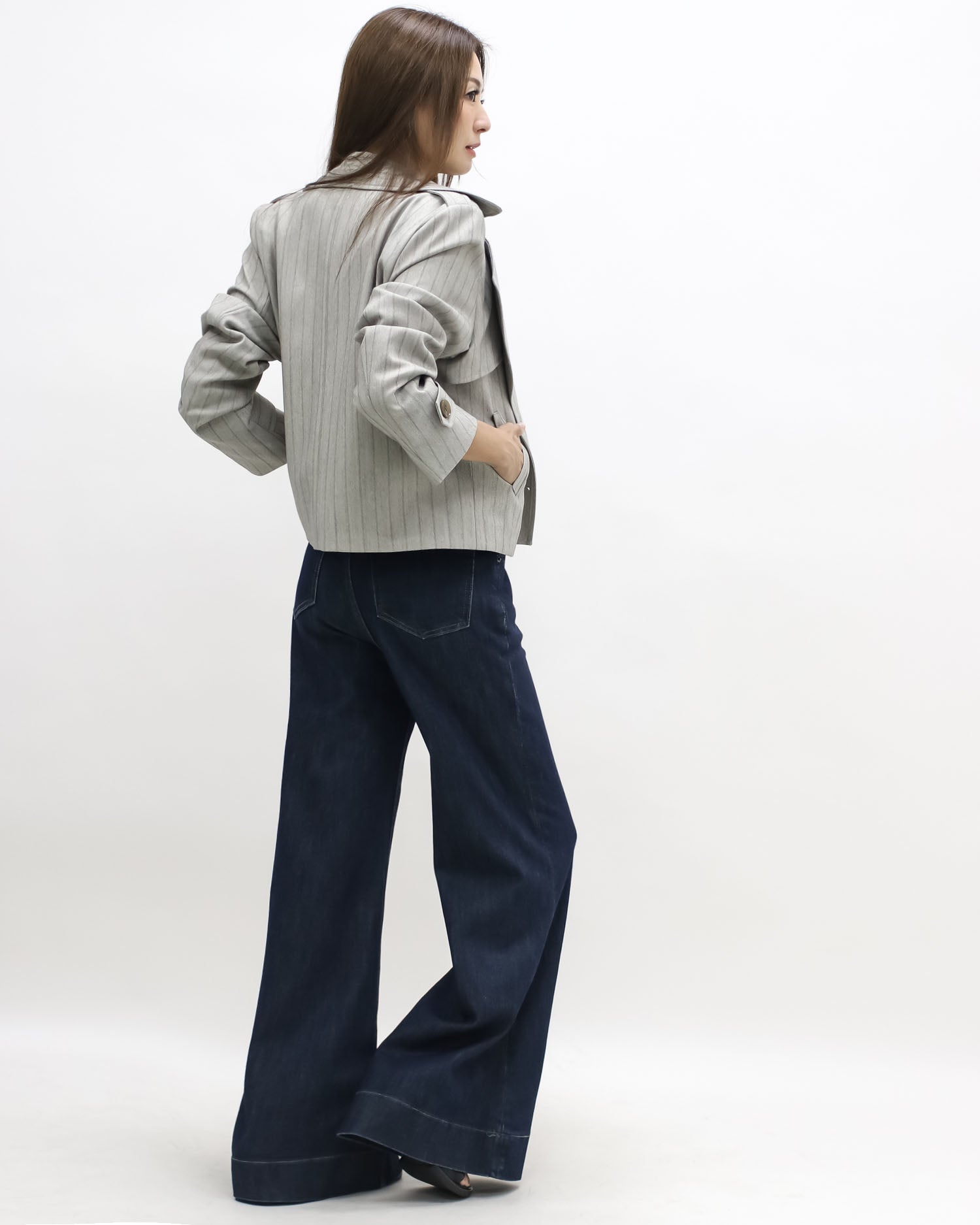 beige stripes blazer jacket *pre-order*