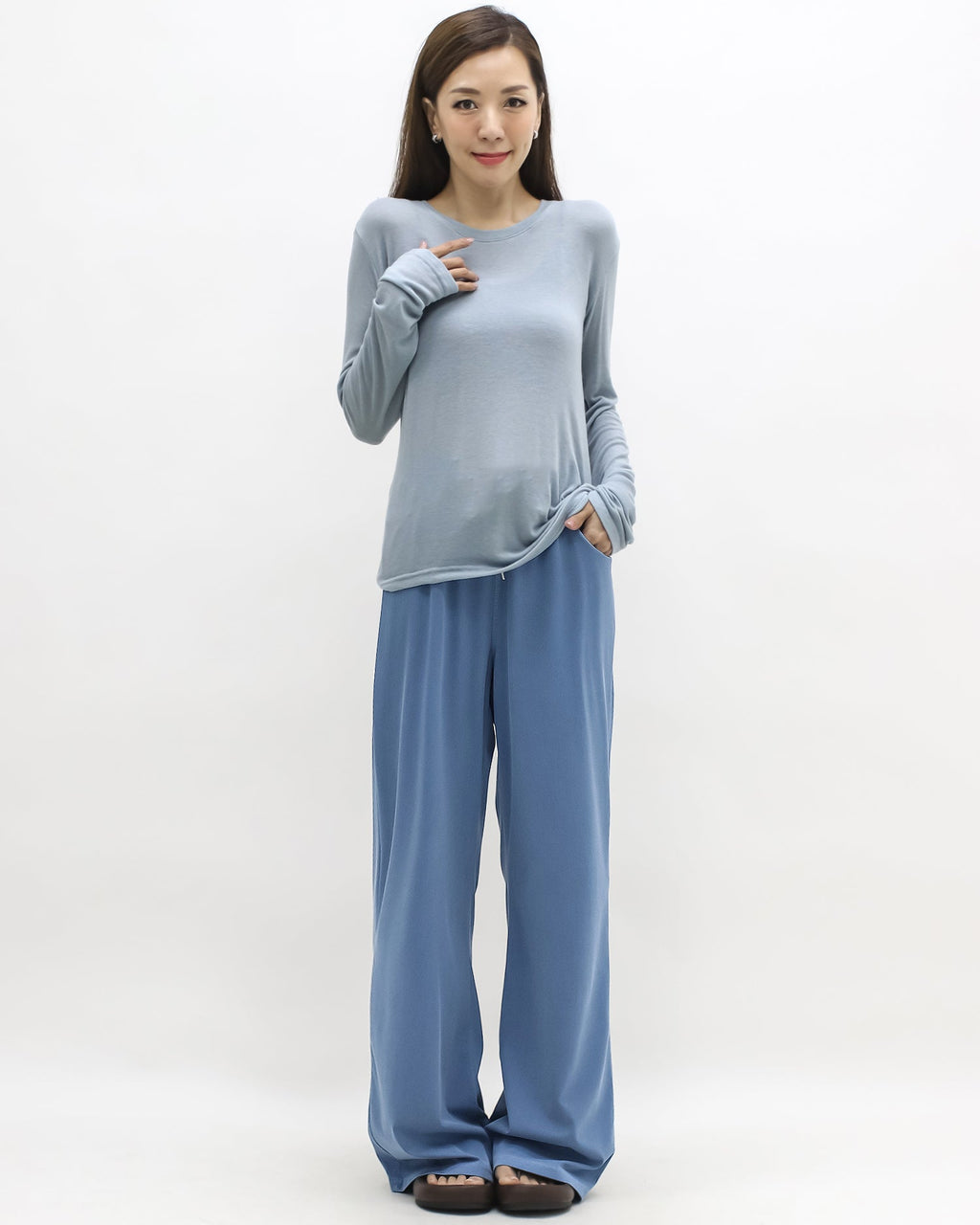 blue soft basic top
