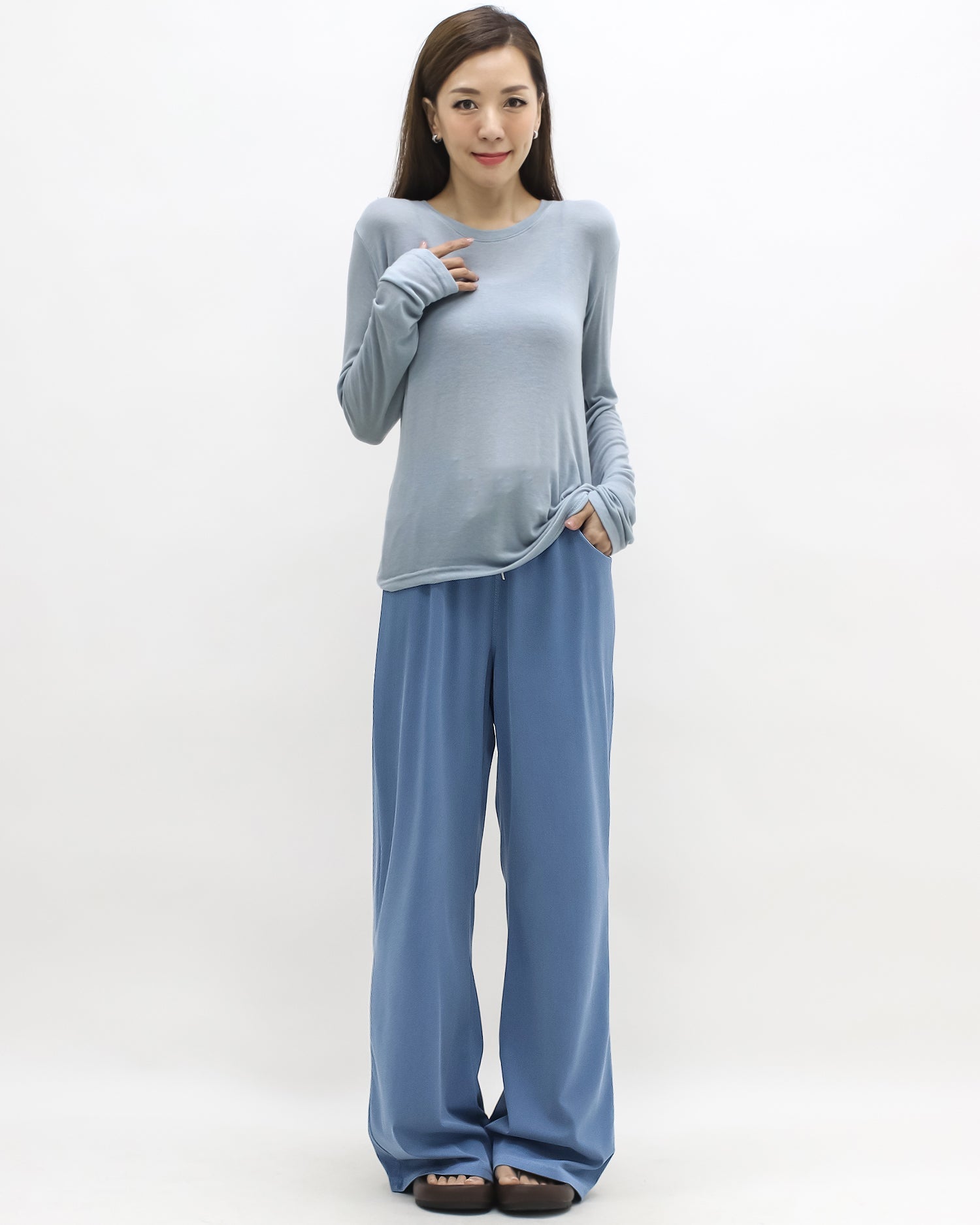 blue soft basic top