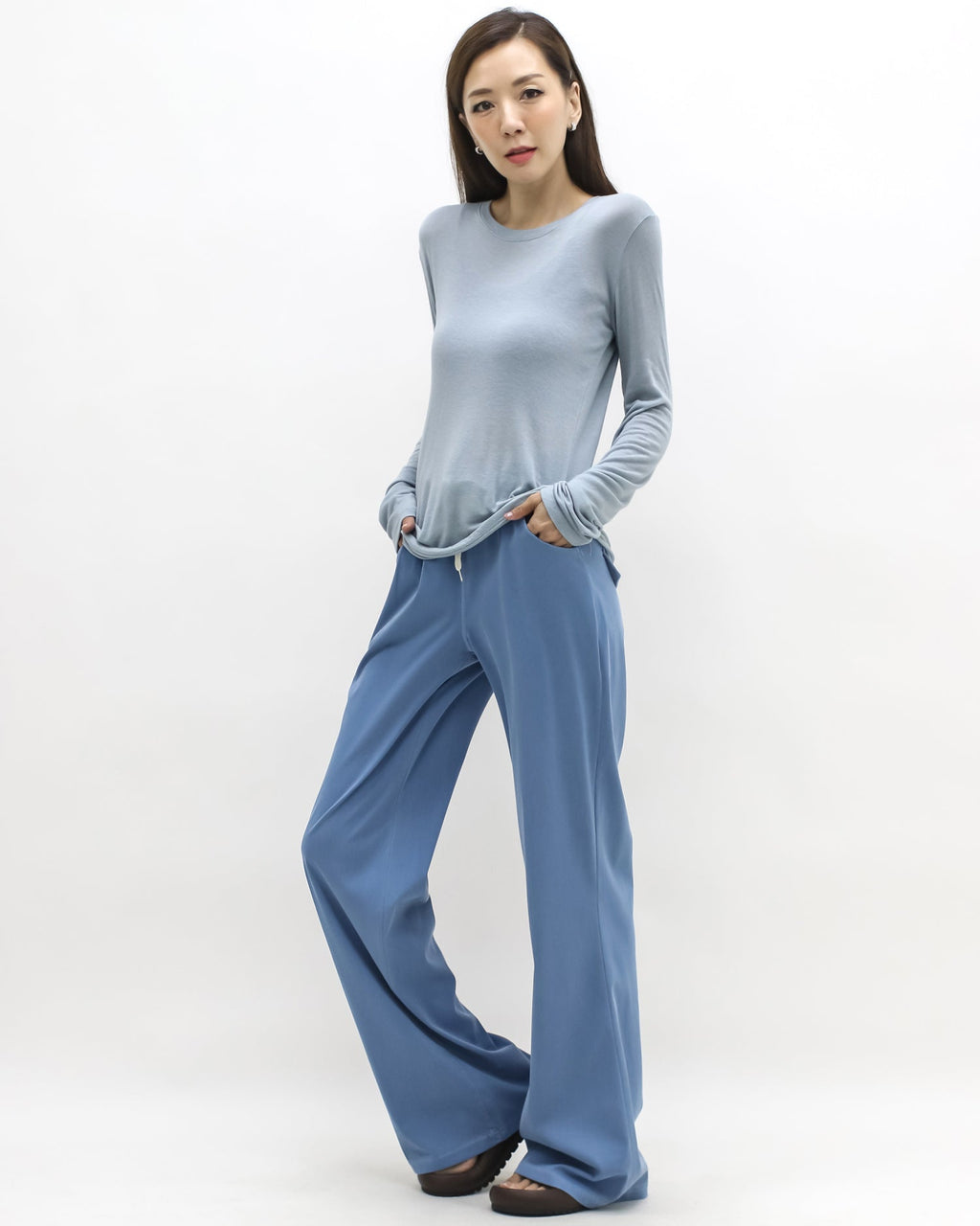 blue soft basic top