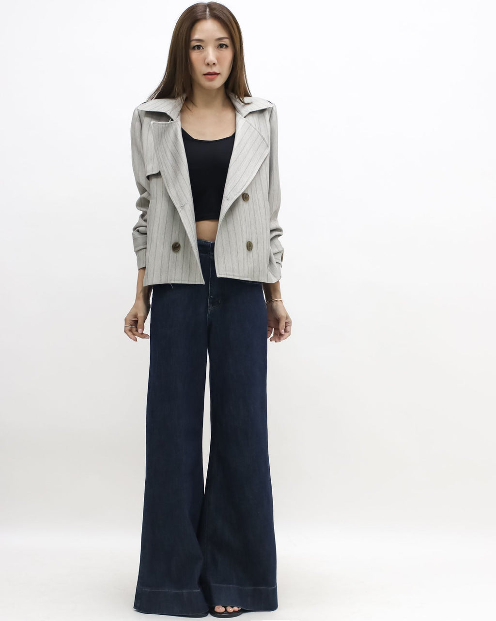 beige stripes blazer jacket *pre-order*