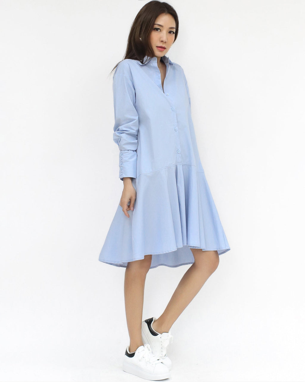 blue flare shirt dress *pre-order*