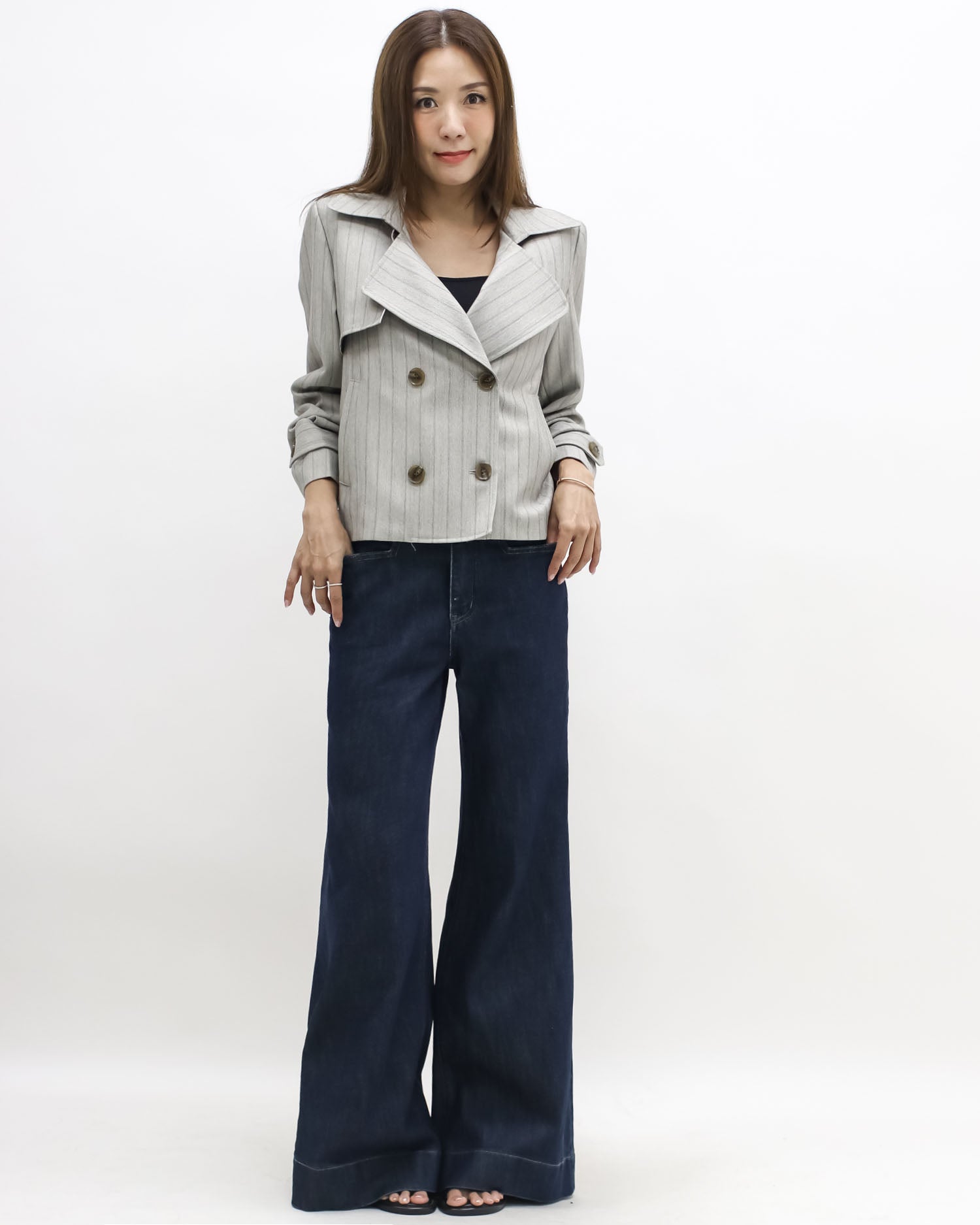 beige stripes blazer jacket *pre-order*