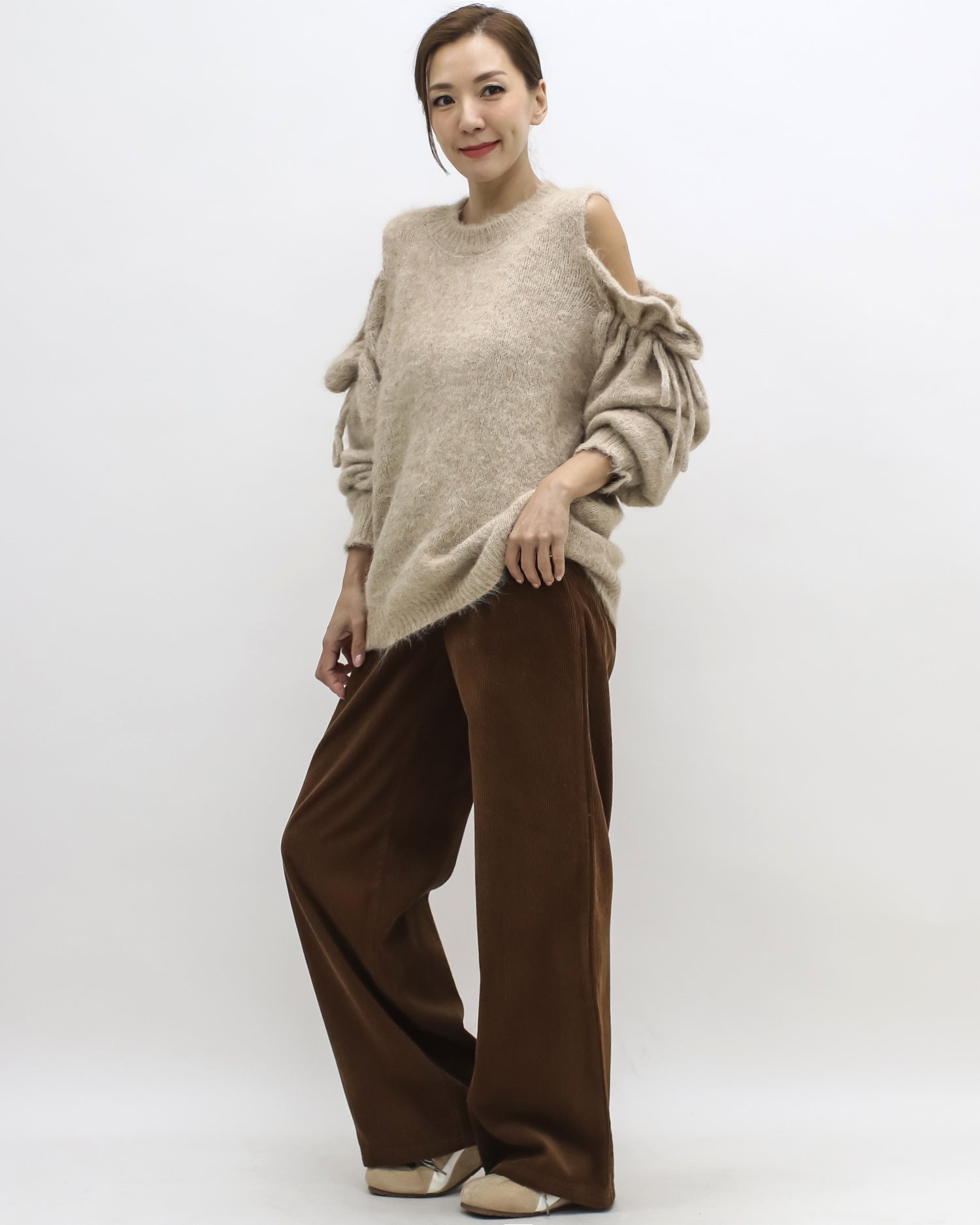 brown cord straight leg pants *pre-order*
