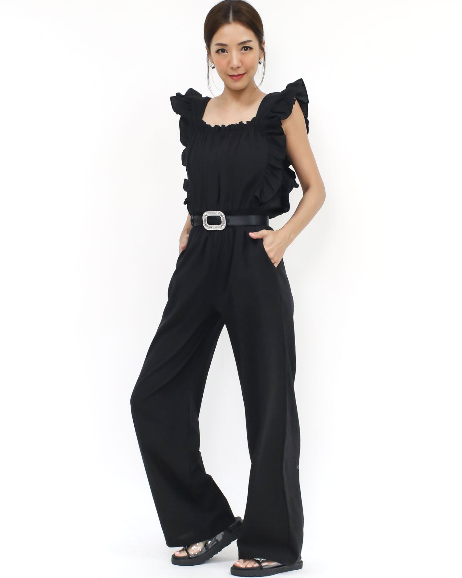 black satin diamond buckle belt *pre-order*