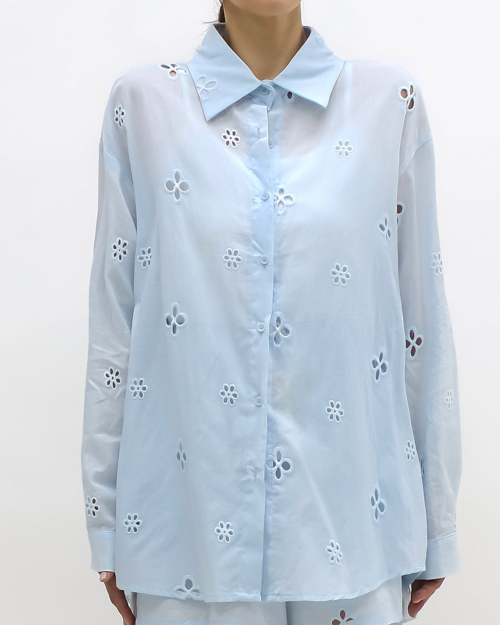 blue crochet soft fabric shirt & shorts w/ slip set *pre-order*