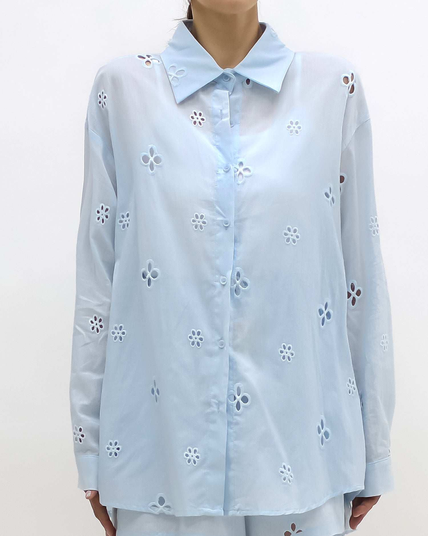 blue crochet soft fabric shirt & shorts w/ slip set *pre-order*