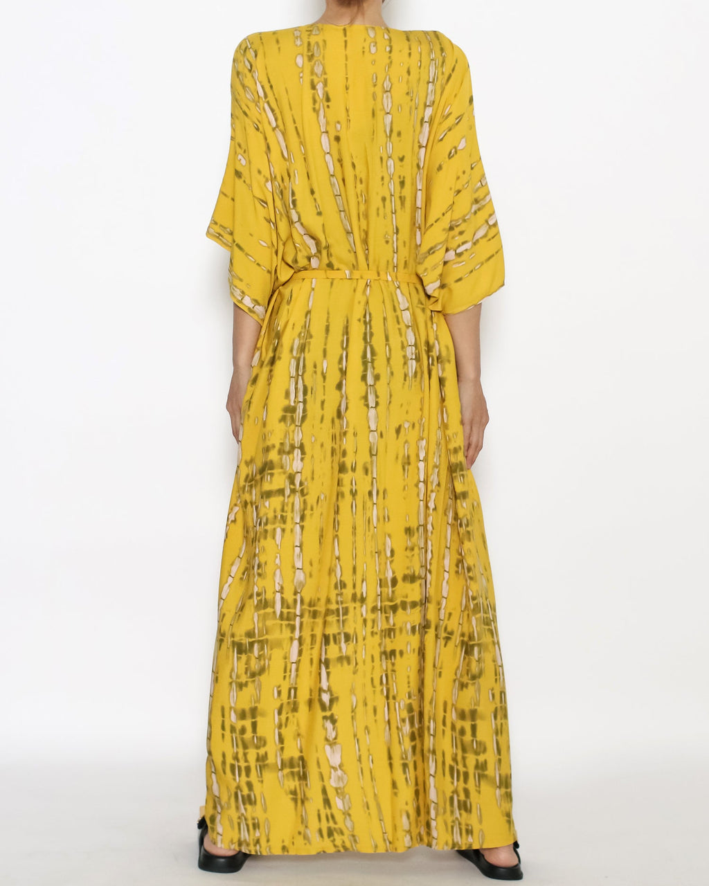 yellow printed slinky cover-up kimono *pre-order*
