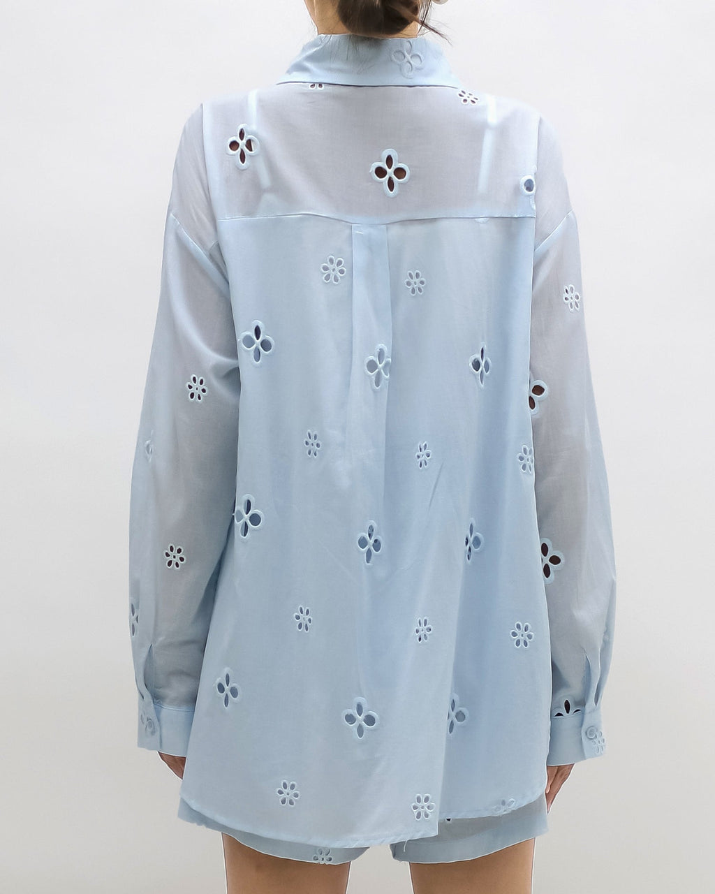 blue crochet soft fabric shirt & shorts w/ slip set *pre-order*