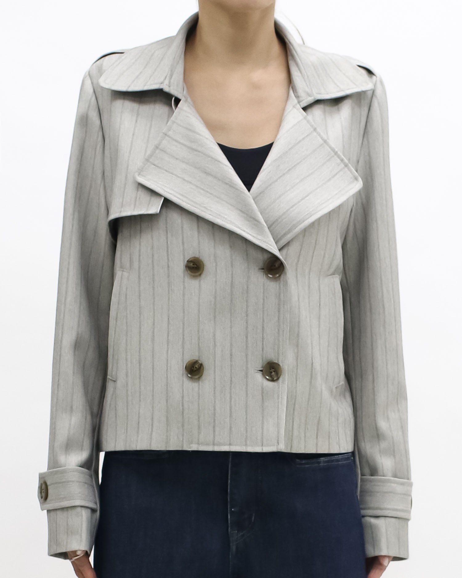 beige stripes blazer jacket *pre-order*
