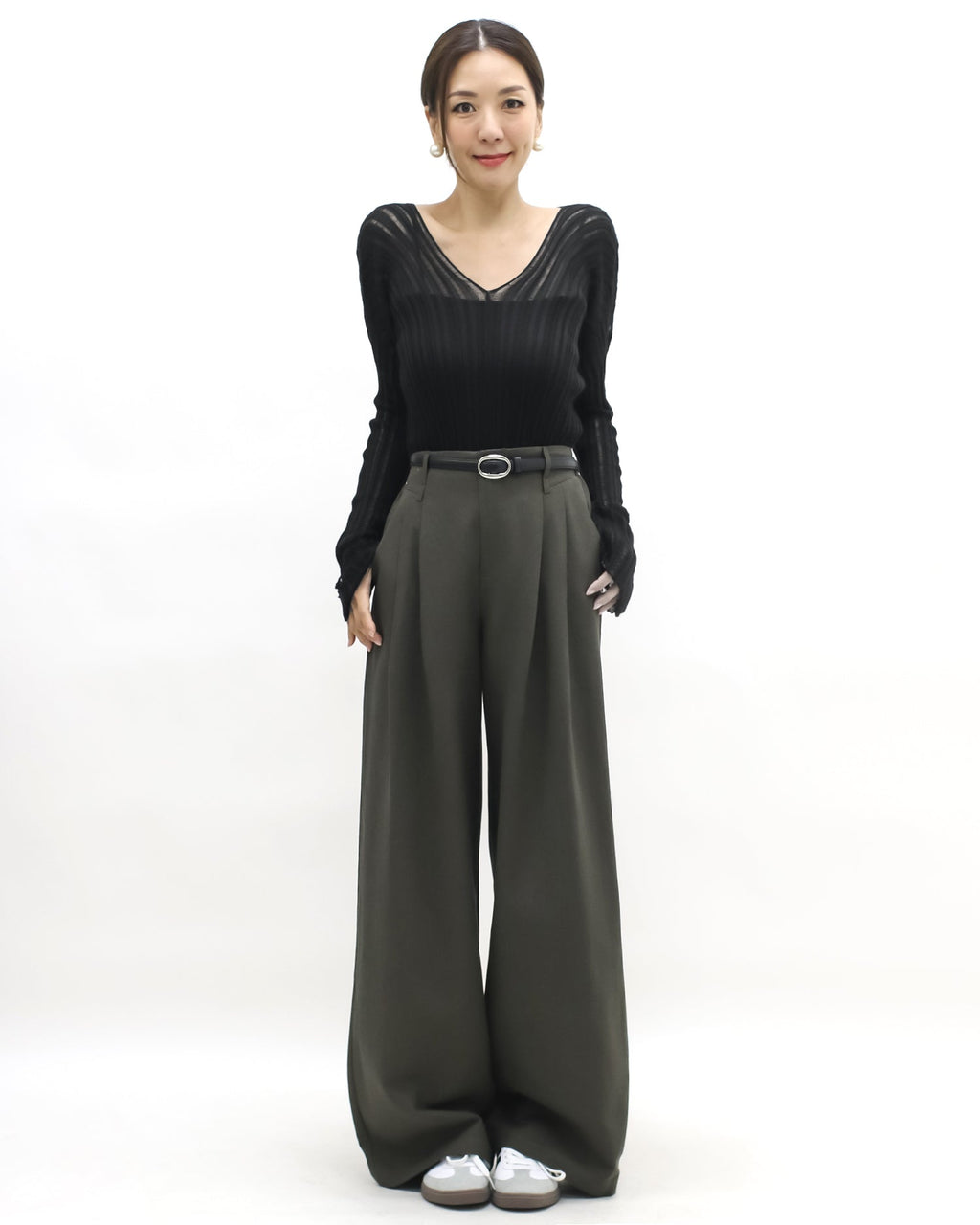 brown green curve pants *pre-order*