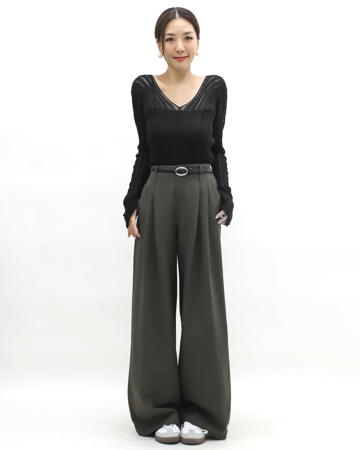 brown green curve pants *pre-order*