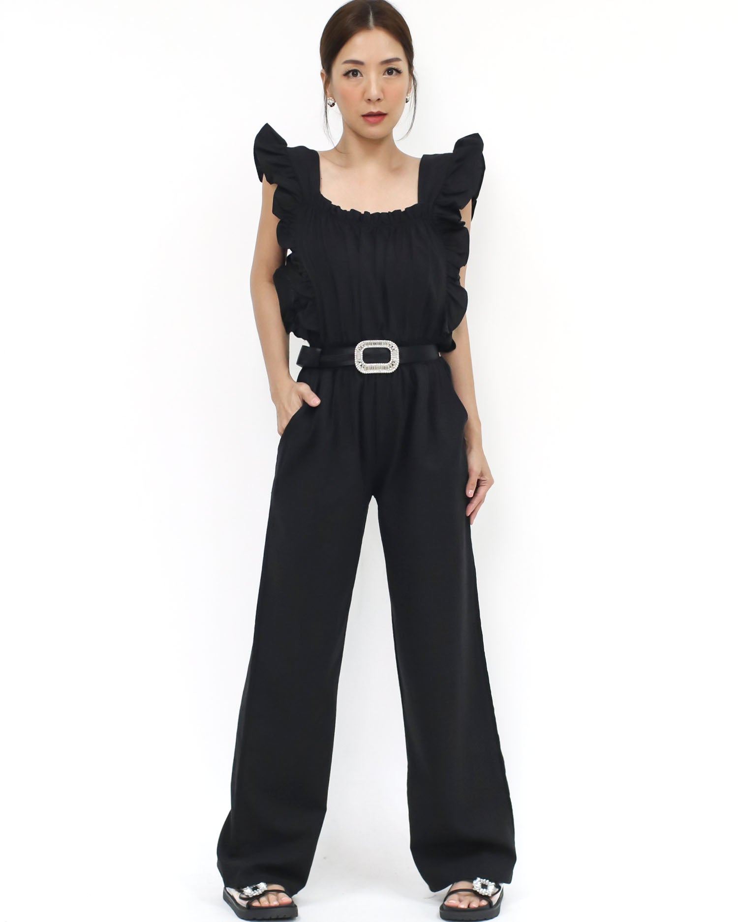 black satin diamond buckle belt *pre-order*