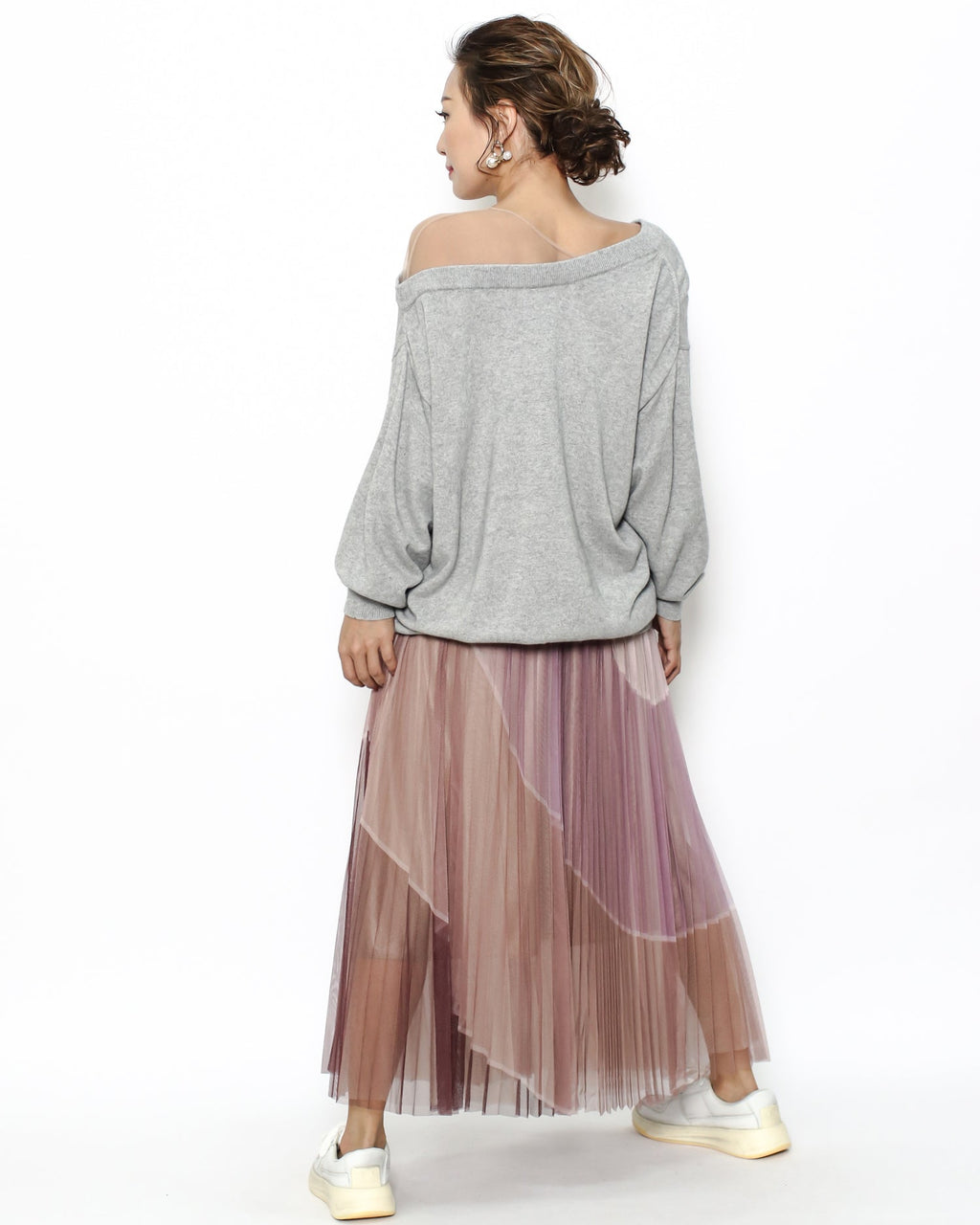 rose pink nude mesh skirt *pre-order*