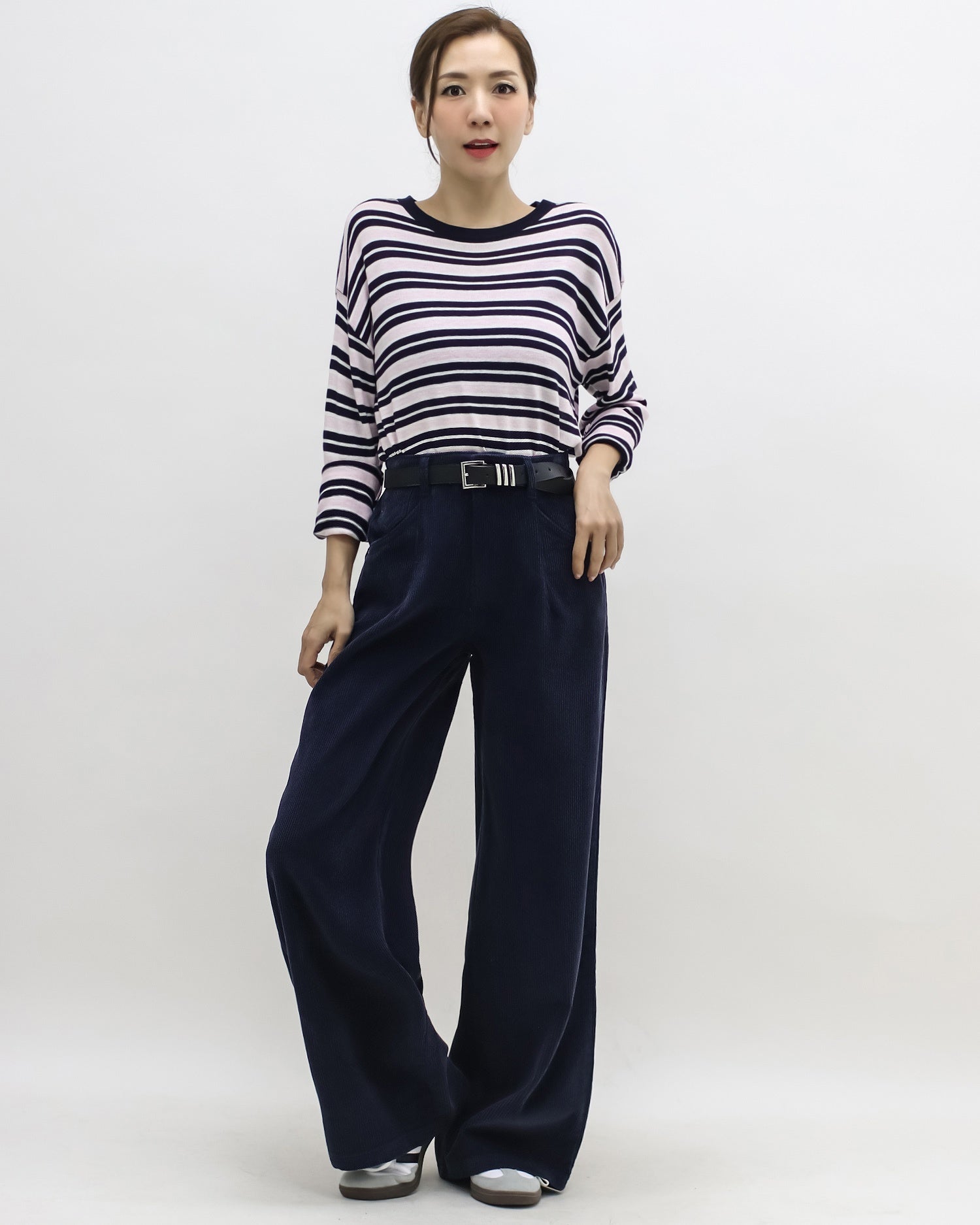 navy cord straight leg pants *pre-order*