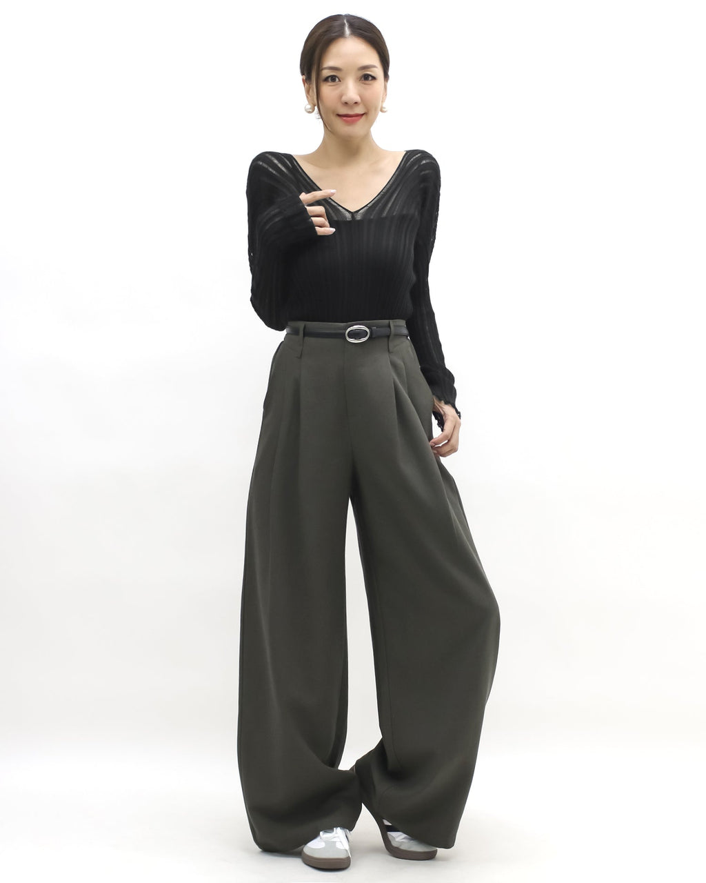 brown green curve pants *pre-order*
