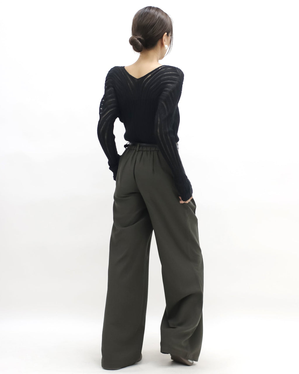 brown green curve pants *pre-order*