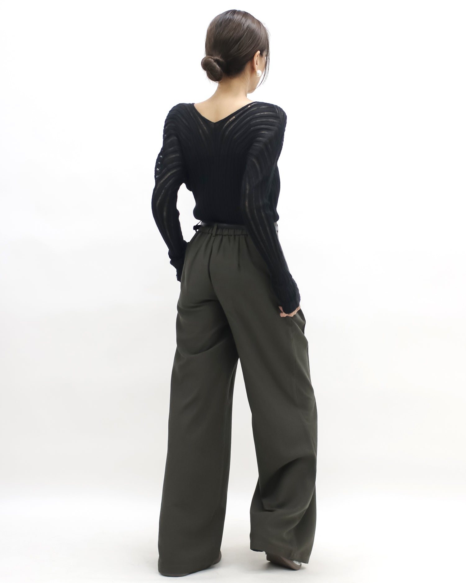brown green curve pants *pre-order*