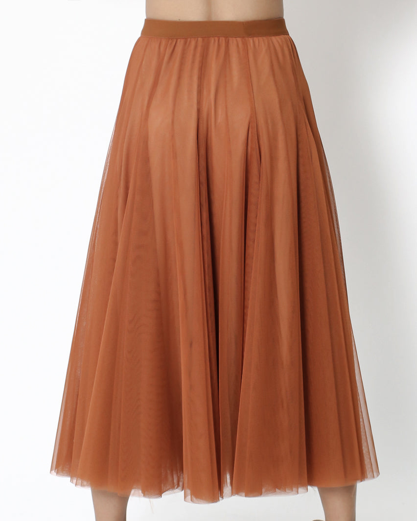 caramel mesh midi skirt *pre-order*