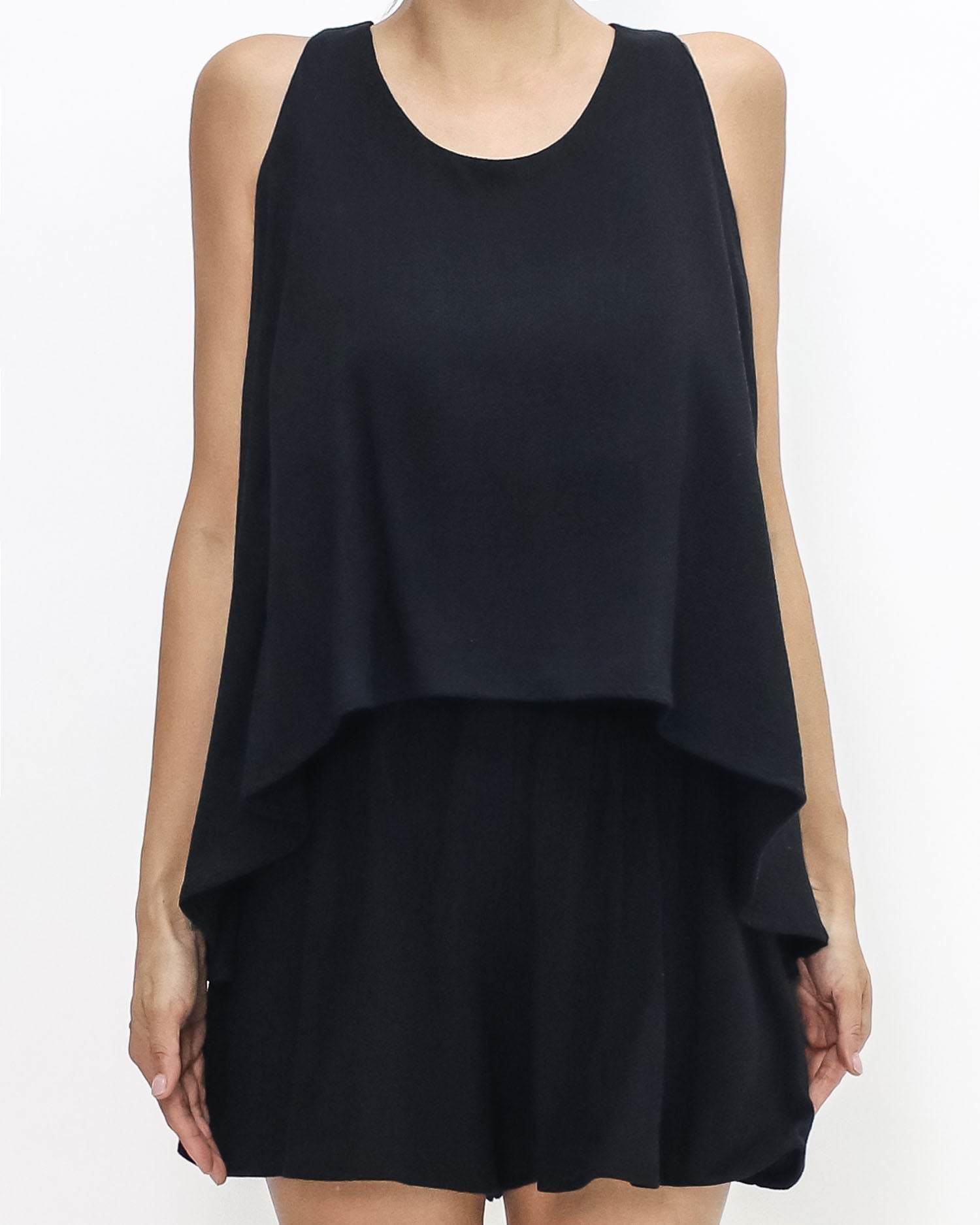 black linen flare vest & shorts set *pre-order*