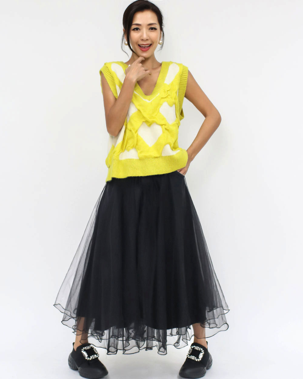 black neoprene square buckle sneakers *pre-order*