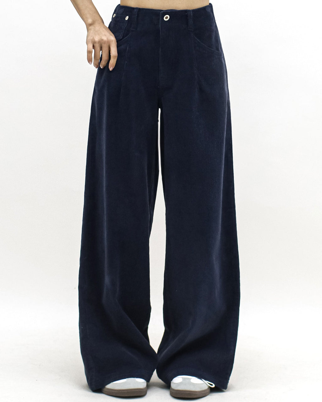 navy cord straight leg pants *pre-order*