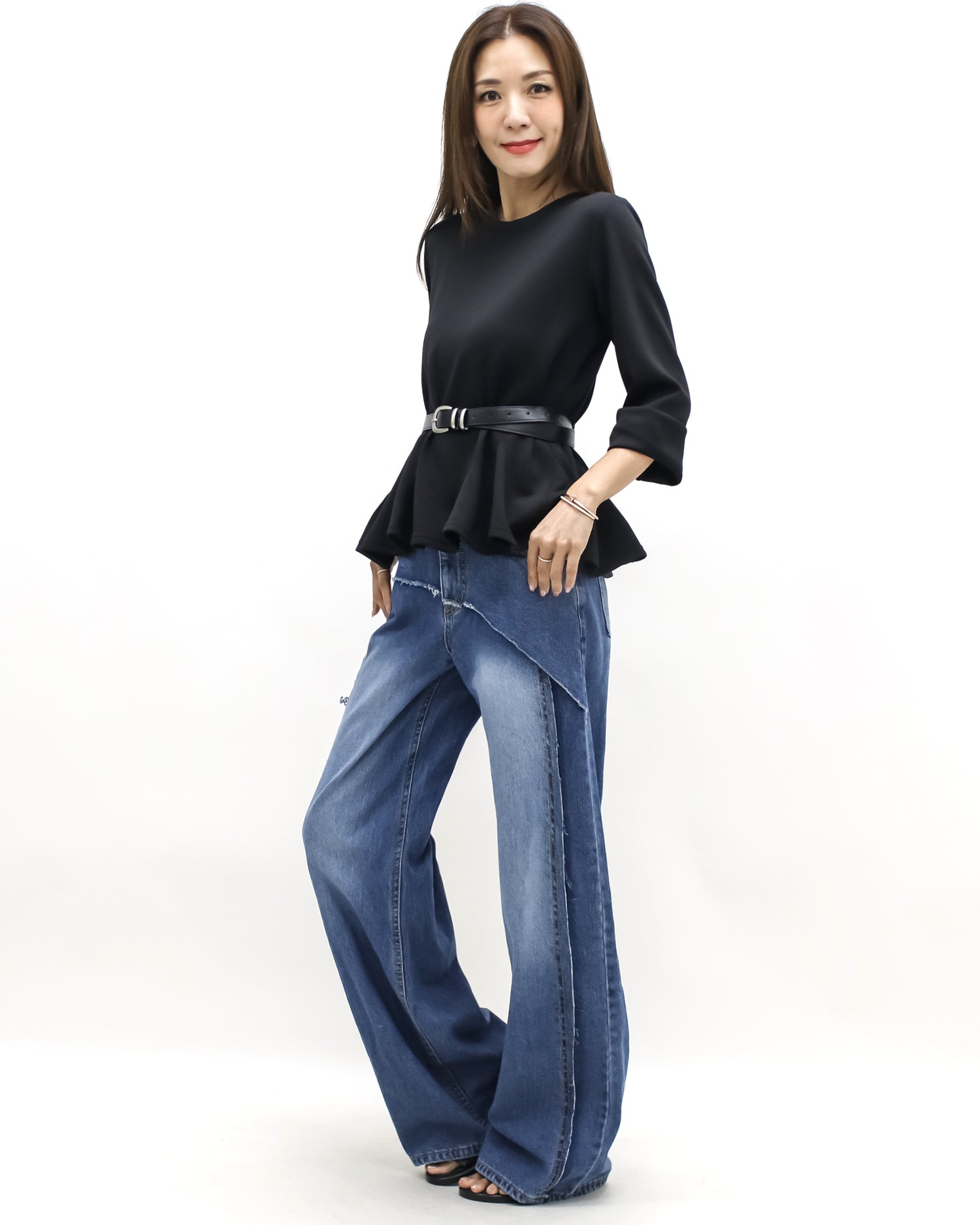 black sweat flare top *pre-order*