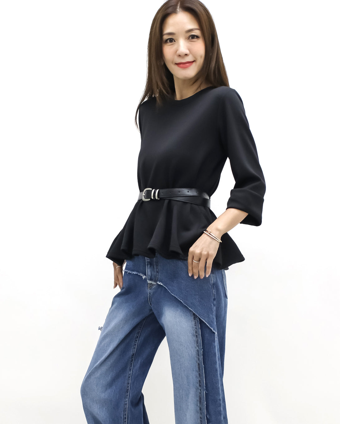 black sweat flare top *pre-order*