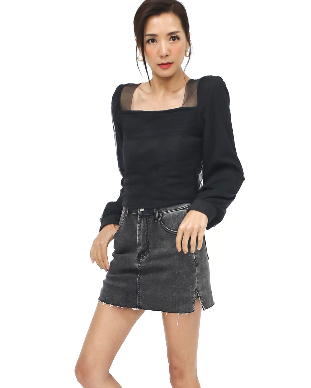 black mesh layer top *pre-order*