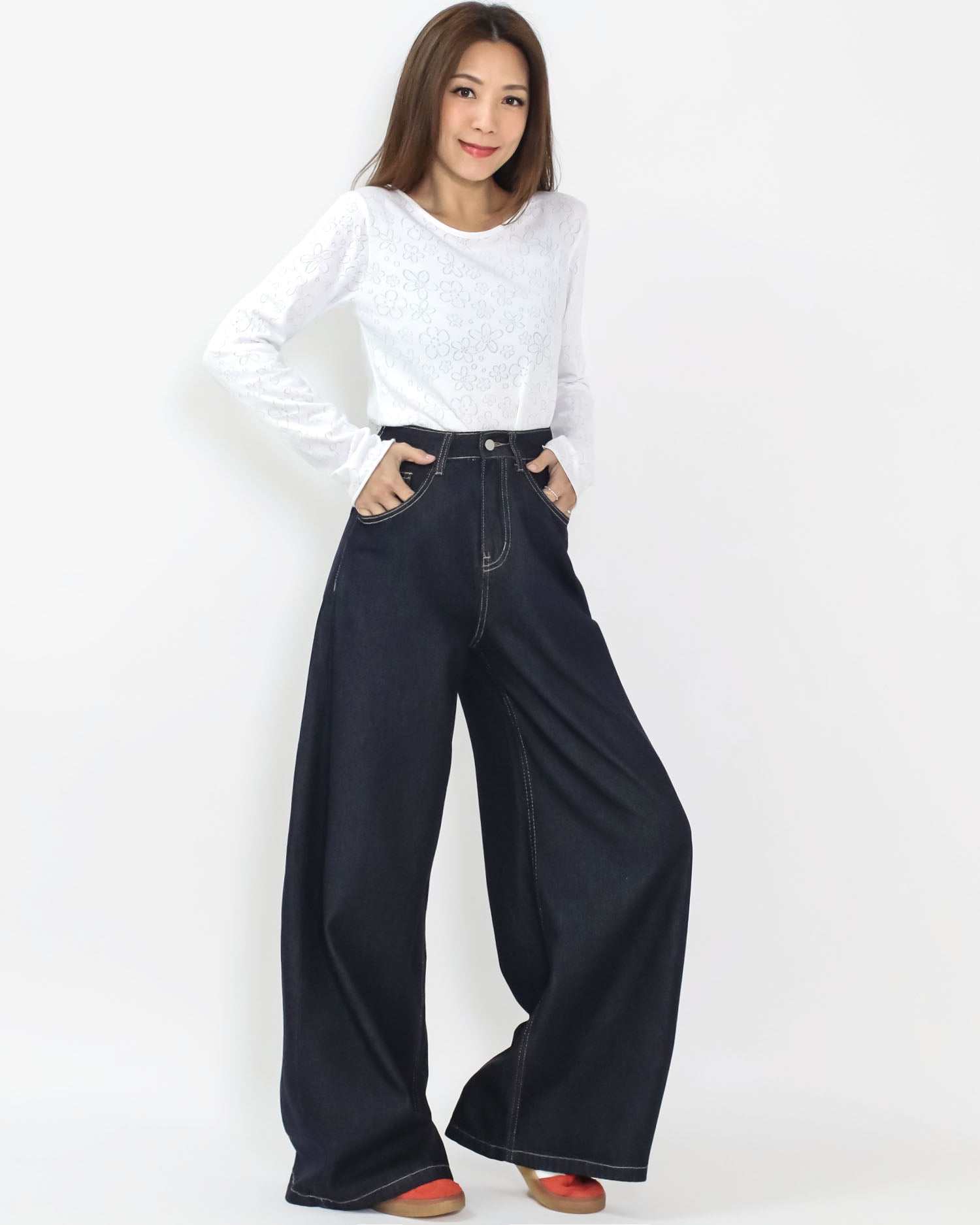 indigo denim wide leg jeans *pre-order*